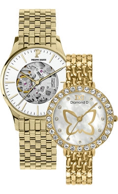 Đồng hồ Philippe Auguste PA5008F + Diamond D DD6014B
